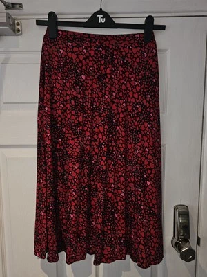 Size Small Oasis Heart Print Midi Stretchy Skirt - Image 1 of 4