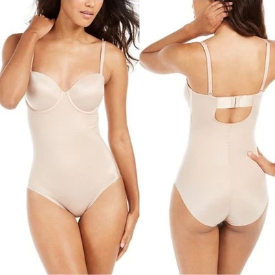 NUEVO Body Panty Spanx Suit Your Fancy Sin Tirantes Ahuecado Beige Desnudo M Foto 1 de 4