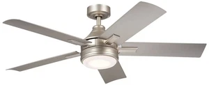 52" Kichler Tide Brushed Nickel LED Outdoor Ceiling Fan with Remote - Picture 1 of 1