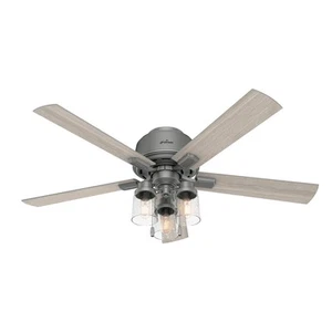 Hunter 52" Hartland Low Profile Ceiling Fan w/ Light Pull Chain Rustic Farmhouse - Picture 1 of 2