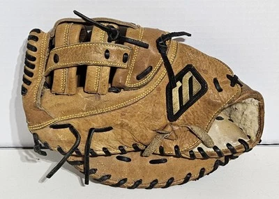 "Guante de primera base de béisbol Mizuno MZF-20 12,75"" LHT lanzamiento izquierdo roto en marrón tostado" Foto 1 de 4