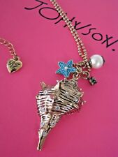 BETSEY JOHNSON UNDER THE SEA CONCH SHELL STARFISH & PEARL NECKLACE~NWT~RARE