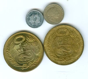 PERU FOUR COINS IN UNCIRCULATED CONDITION - Picture 1 of 2