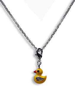 Edelstahl Halskette 40 - 75cm mit Charm Anhänger Ente (1,7 x 1,1cm) (666e)    - Bild 1 von 1