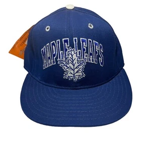 Vintage Toronto Maple Leafs Hat Fitted Wool Cap Sz 6 5/8 Double Logo Made USA - Picture 1 of 14