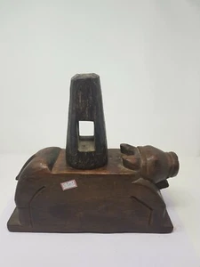 Old Antique Fine Cow Hand Carved Tribal Wooden Kitchenware Juicer NH5505 - Picture 1 of 9