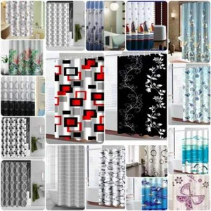 Waterproof Polyester Bathroom Shower Shower Curtain Printed Fabric With 12 Hook - Picture 1 of 28