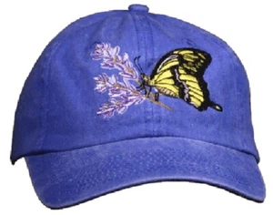 Gorra azul de mezclilla bordada mariposa cola de golondrina - Imagen 1 de 1