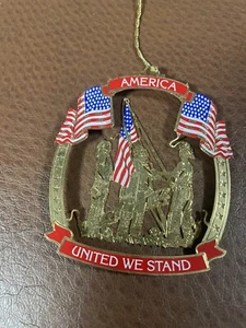 WALLACE SILVERSMITHS AMERICA UNITED WE STAND 9-11-01 ORNAMENT FEUERWEHRMÄNNER - Bild 1 von 8