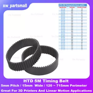 HTD 5M Rubber Timing Belts Closed-Loop Industrial Timing Belt Width 15mm 1Pcs - Picture 1 of 10