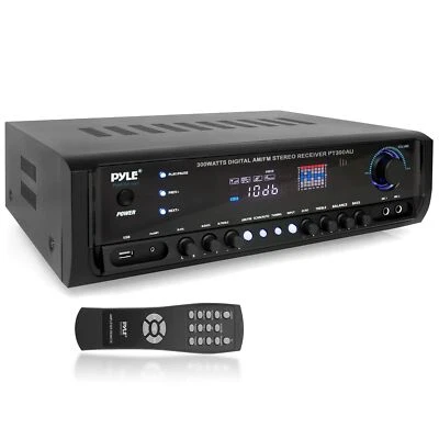 Pyle Home Audio Power Amplifier System - 300W 4 Channel Theater Power Stereo ... - Image 1 of 4