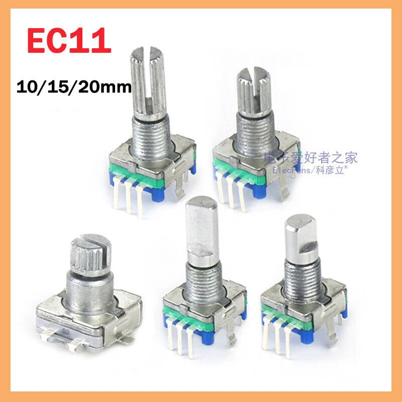Rotary Shaft Encoder EC11 5Pin With Push Switch Digital Potentiometer 10/15/20mm - Image 1 of 4