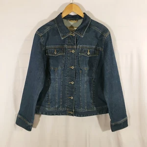 Columbia Blues Damen Größe L Denim Jeans Trucker Jacke blau langarm - Bild 1 von 12