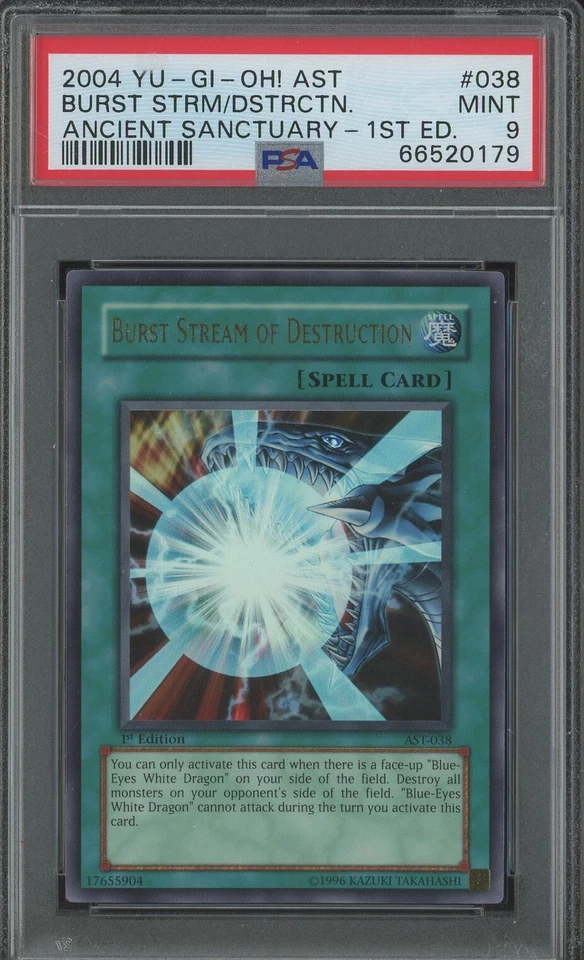 Yugioh Burst Stream of Destruction 1st Editio AST-038 PSA 9 MINT Ultra Blue Eyes - Image 1 of 1