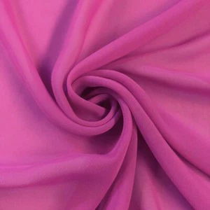 Solid Chiffon Fabric Polyester Dress Sheer 58'' Wide by The Yard Magenta - Bild 1 von 3