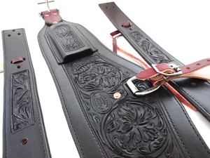 Billy Cook Roper Flanco Trasero Trasero Cinch Set Billet Floral Choc Cuero Sillín - Imagen 1 de 2