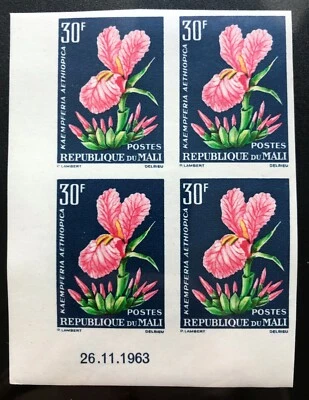BroadviewStamps Mali imperf proof of #55.  MNH VF-XF block of 4.  CV Est. $380 - Image 1 of 2