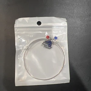 Boise State Broncos BSU Football Charm Bracelet Silver Tone 3 Charms Adjustable - Picture 1 of 2