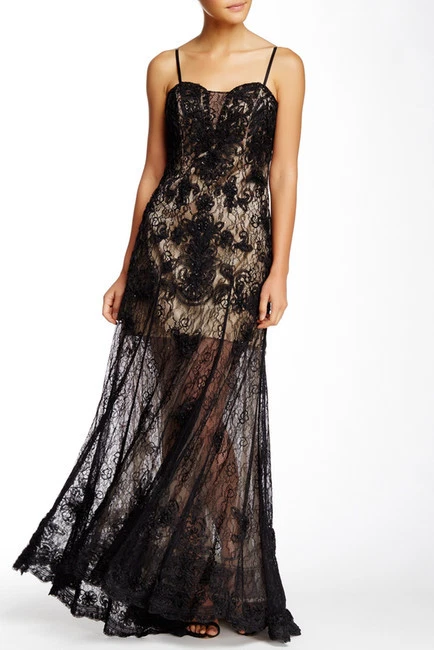 NUEVO CON ETIQUETAS $745 Sue Wong Vestido Trompeta Encaje Transparente Baile de graduación/Boda/Ocupación Especial [Talla 4] #e62 Foto 1 de 3