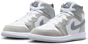 Zapato Jordan Little Kid's 1 Mid SE - Blanco/Gris Frío, Talla 3Y EE. UU. - Imagen 1 de 10