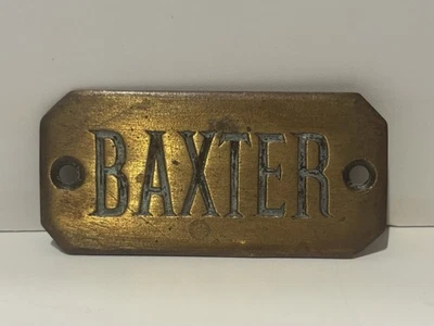 Placa de identificación pequeña antigua o vintage BAXTER Foto 1 de 4
