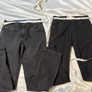 2 Stück Levi's Jugend 502 Reg Fit Denim schwarze Jeans 14 Reg 27 x 27 verstellbar - Bild 1 von 19