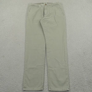 Mott & Bow Stretch Chino Pants 34x32 Mens Slim Green Twill School Office V Notch - Picture 1 of 10