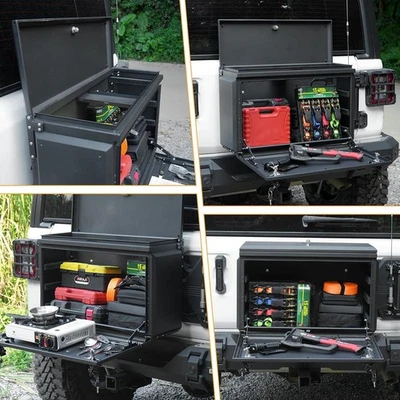 Caja de almacenamiento puerta trasera puerta trasera para Jeep Wrangler JK JL 2007-2025 maletero coche piezas Foto 1 de 4