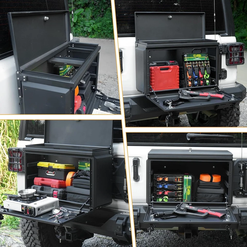 Caja de almacenamiento puerta trasera puerta trasera para Jeep Wrangler JK JL 2007-2025 maletero coche piezas Foto 1 de 4
