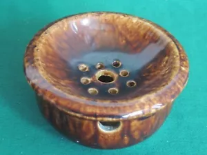 Antique Vintage Bennington Rockingham Glaze Pottery Soap dish holder round - Picture 1 of 8
