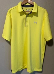 Under Armour Herren XL Heat Gear Loose-Fit Poloshirt Neongelb Kurzarm - Bild 1 von 9