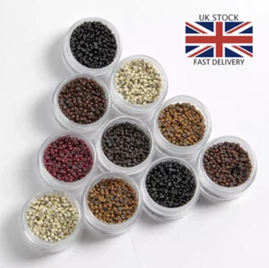 Silicone Lined Nano Beads 3MM Nano Rings Hair Extensions 200 Pieces UK Seller - Picture 1 of 13
