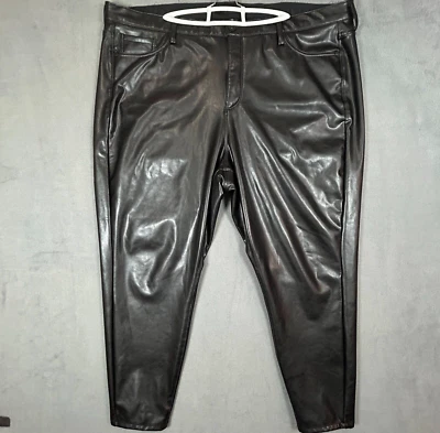 Torrid Pants Womens Size 24 Black Faux Leather Pants Stretch High Rise Legging - Image 1 of 4