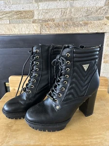 Guess Boots - Black, Chunky Heel, Nice Condition Size 7.5 - Picture 1 of 9