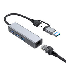 8 in 1 Multiport USB-C Data Hub Type C To USB 3.0 RJ45 Ethernet Gigabit Adapter