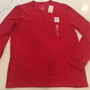 NEW* Men’s XXL Long Sleeve Soft Thermal Red w/ White Specks - Picture 1 of 8