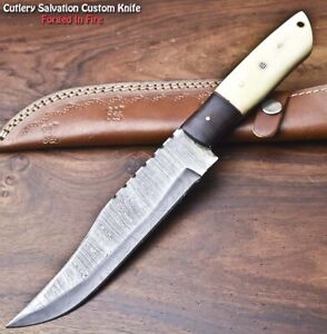 Cutlery Salvation 12.0" Handmade Damascus Blade Full Tang Sport Knife|Camel Bone