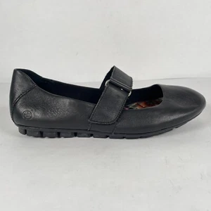 Zapatos cómodos Born Malli Mary Jane planos para mujer talla 8 M con correa de cuero negro - Imagen 1 de 10