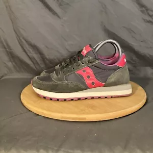 Saucony Jazz Original Sneakers Womens 7/38 Charcoal Gray Pink Running Shoes - Picture 1 of 9