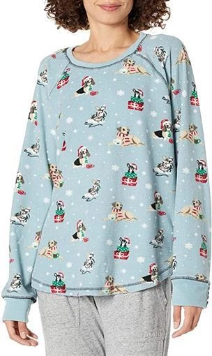 Nueva Camiseta Térmica Manga Larga PJ Salvage 1X Happy Howlidays Perro 92202 Foto 1 de 1