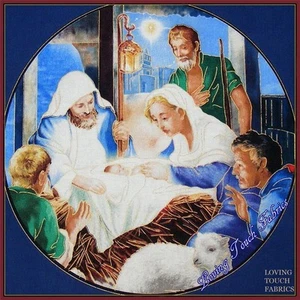 (2) GORGEOUS CHRISTMAS NATIVITY BABY JESUS RELIGIOUS FABRIC PANELS 15"X15"EACH - Picture 1 of 4
