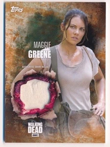 Topps Walking Dead Season 5 Wardrobe Card Relic Maggie Greene Shirt Rust 94/99 - Bild 1 von 1