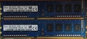 SK Hynix 8GB(2 X 4GB) 1Rx8 PC3-12800U DDR3-1600 MHz unbuffered non-ECC RAM MEMOR - Picture 1 of 2
