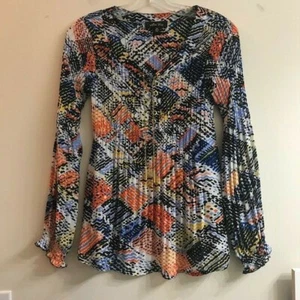 Blusa elástica plisada transparente colorida Melissa Paige, XS - Imagen 1 de 10