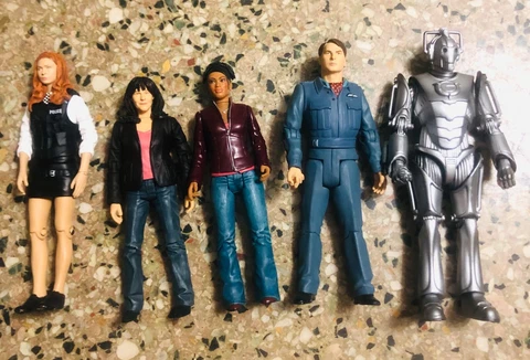 Doctor Who 5 Figure Lot Cyberman Amy Pond Sarah Jane Jack Harkness Martha Jones Cover