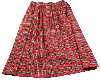 Falda para mujer Susan Bristol New Traditions talla 12P roja a cuadros cremallera lateral acampanada Foto 1 de 4