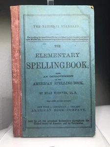 Antique 1908 Elementary Spelling Book ~ Noah Webster ~ National Standard School - Bild 1 von 16
