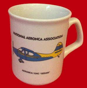 NATIONAL AERONCA ASSOCIATION AIRPLANE COFFEE MUG 15 AC "SEDAN" - Picture 1 of 8