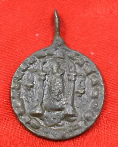 MEDAGLIA DEVOZIONALE VOTIVA Madonna di Loreto Angeli Eucarestia relic reliquia - Foto 1 di 3