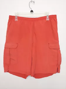 L.L. Bean Swim Trunks Men's Size Medium RED Cargo Style Shorts Lined Board Beach - Picture 1 of 10